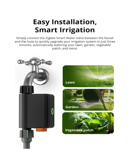 Válvula de Agua Inteligente Smilewolf Zigbee 3.0 Riego Automático