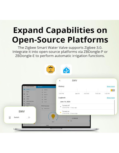 Válvula de Agua Inteligente Smilewolf Zigbee 3.0 Riego Automático