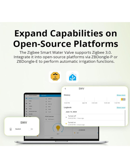 Válvula de Agua Inteligente Smilewolf Zigbee 3.0 Riego Automático