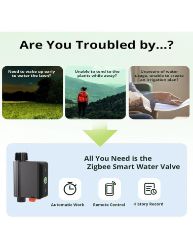 Válvula de Agua Inteligente Smilewolf Zigbee 3.0 Riego Automático