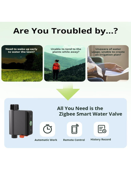 Válvula de Agua Inteligente Smilewolf Zigbee 3.0 Riego Automático