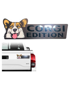 Insignia de Coche 3D BWALION Huella de Perro Corgi