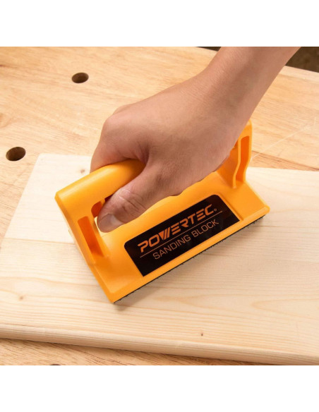 Bloque de Lijado POWERTEC con 40 Hojas de Lija 14.6x7.3cm