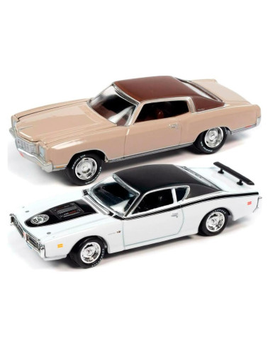 Set de 2 Autos Diecast 1/64 Johnny Lightning 1971 Charger y Monte Carlo