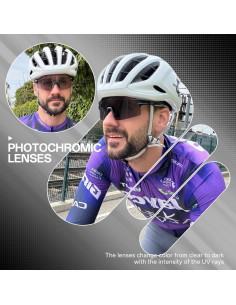 Gafas de Ciclismo Fotoquímicas SCVCN UV400 Marco Negro 2