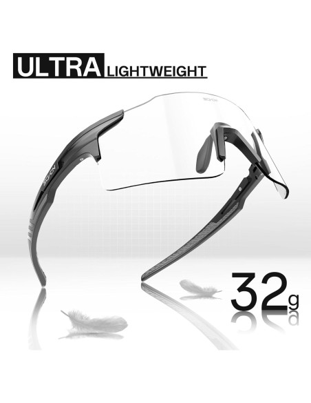 Gafas de Ciclismo Fotoquímicas SCVCN UV400 Marco Negro