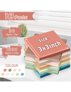 Paquete de Notas Adhesivas VIPSTAR 3x3" Vintage 18 Piezas 2