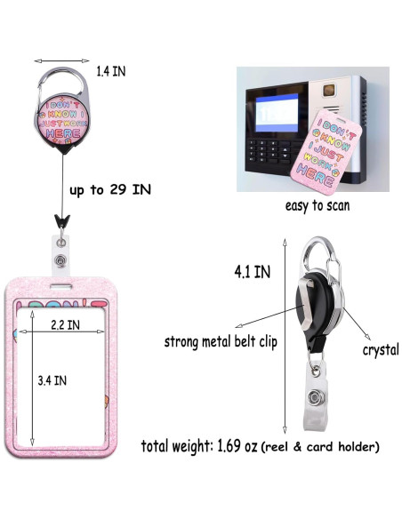 Porta Credencial Retráctil Beemorita Autismo Clip Estético