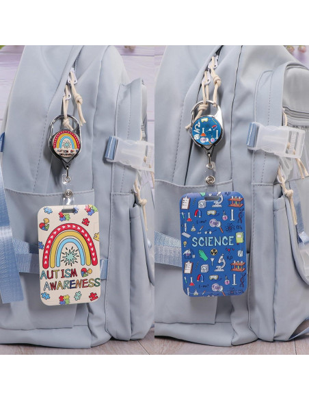 Porta Credencial Retráctil Beemorita Autismo Clip Estético