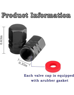 50 Tapones de Válvula de Neumático Z-oneMart Hexagonales 2