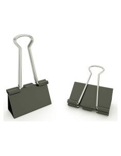 Clip de Binder Mediano Nctinystore Metal Negro 12 Pcs