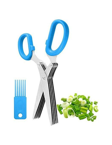 Tijeras de Hierbas INVODA de Acero Inoxidable 5 Cuchillas 19cm