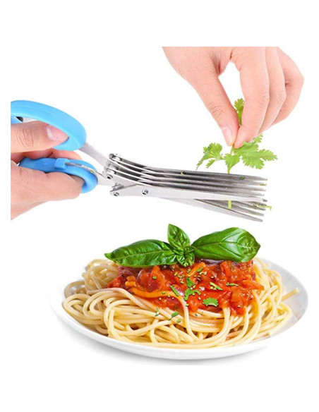 Tijeras de Hierbas INVODA de Acero Inoxidable 5 Cuchillas 19cm