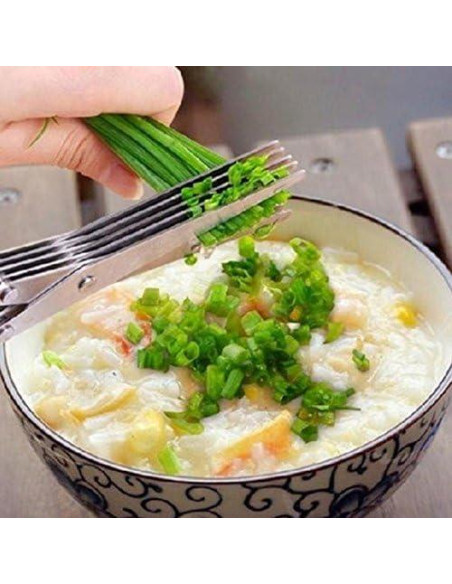 Tijeras de Hierbas INVODA de Acero Inoxidable 5 Cuchillas 19cm