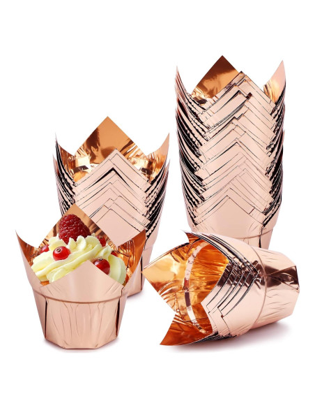 EUSOAR 50 Tazas de Aluminio Desechables 3.5oz para Postres