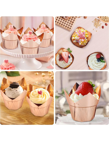 EUSOAR 50 Tazas de Aluminio Desechables 3.5oz para Postres