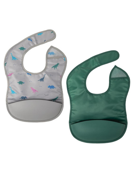 Baberos de Silicona Tiny Twinkle - Impermeables, 2 Piezas