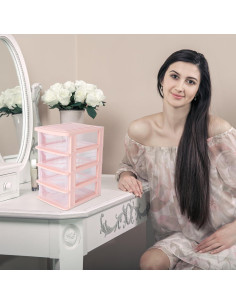 Organizador de Escritorio DOITOOL 4 Cajones Rosa 30.48x17.53 cm 2