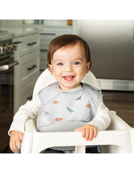 Baberos de Silicona Tiny Twinkle - Impermeables, 2 Piezas