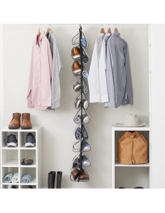 Organizador de Zapatos Esenciales para el Hogar 20 Bolsillos Negro 2
