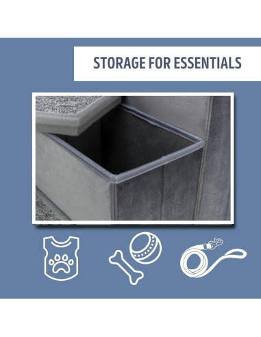 Escaleras para Mascotas TRIXIE de 3 Pasos Plegables con Almacenamiento