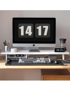 Soporte Doble Monitor ROCDEER de Bambú Blanco 100 cm 136 kg 2