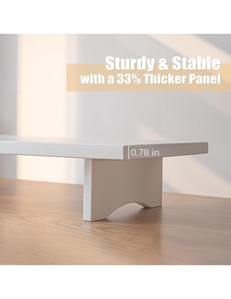 Soporte Doble Monitor ROCDEER de Bambú Blanco 100 cm 136 kg