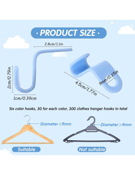 Ganchos Conectores para Perchas Fumete 300 Pcs Ahorra Espacio