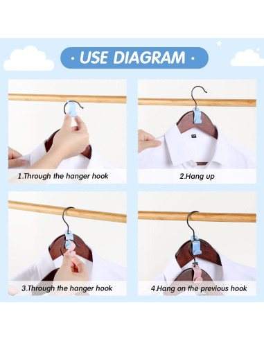 Ganchos Conectores para Perchas Fumete 300 Pcs Ahorra Espacio