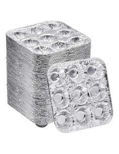 Bandejas de Aluminio Desechables Diplastible para Muffin 12 Pzas