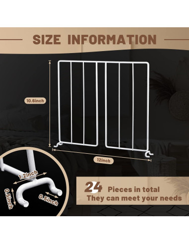 Divisores de Estante de Alambre Amylove 12 Pcs para Closet