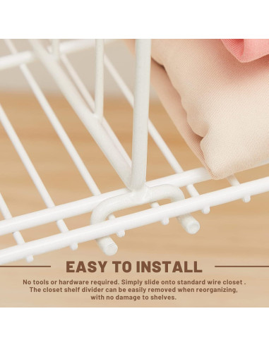 Divisores de Estante de Alambre Amylove 12 Pcs para Closet