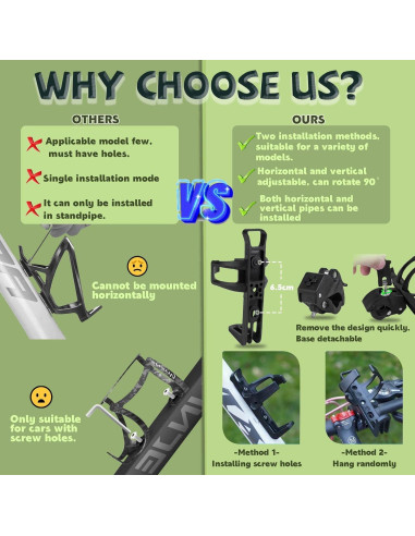 Soporte de Botella de Agua GLDYTIMES 360 para Bicicleta