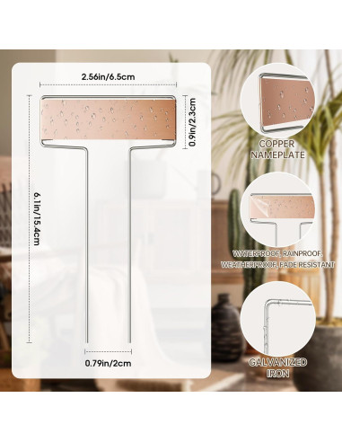 25 Etiquetas de Metal para Plantas Cureder - 15.5 cm Resistentes