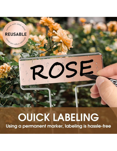 25 Etiquetas de Metal para Plantas Cureder - 15.5 cm Resistentes