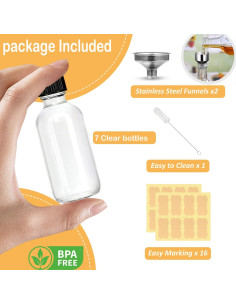 Botellas de vidrio 60ml LANBEAUTIFY - Paquete de 7 con tapas 2