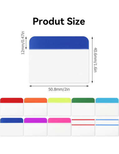 600 Pestañas Adhesivas Tecreddy 5.08 cm Multicolor Reposicionables