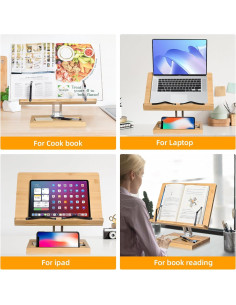 Soporte ajustable para libros Wishacc con base giratoria 360 2