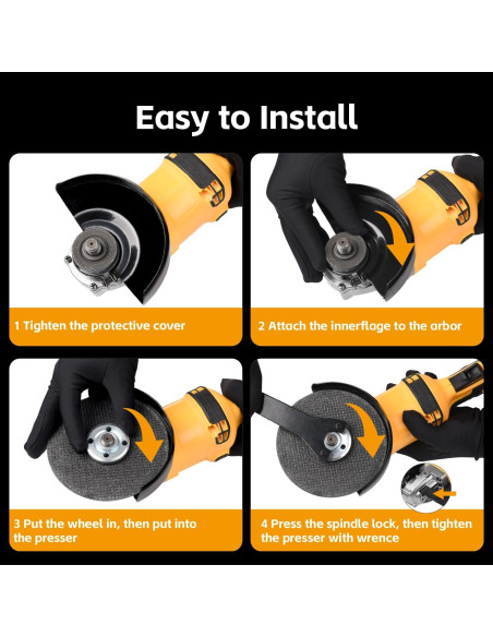 Amoladora Angular Inalámbrica SpomacGek 21V 4-1/2" 10000RPM