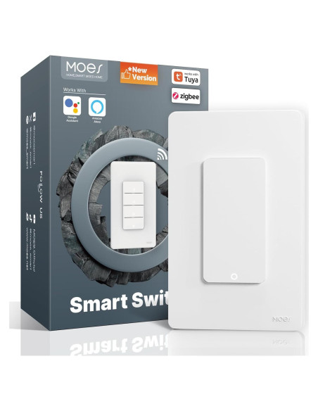 Interruptor Inteligente Zigbee MOES 1 Gang Blanco 2da Gen