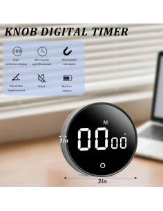 Temporizador de Cocina Digital BXF SPORTS 199 Minutos LED Negro 2