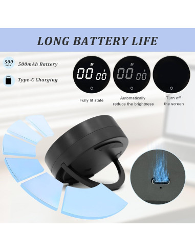 Temporizador de Cocina Digital BXF SPORTS 199 Minutos LED Negro