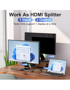 Conmutador HDMI 2 en 1 VENTION 4K 60Hz Negro 2