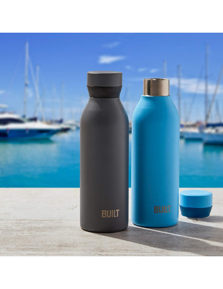 Botella de Agua Acero Inoxidable Built Cascade 532 ml Azul