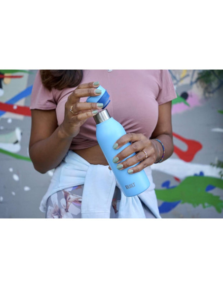 Botella de Agua Acero Inoxidable Built Cascade 532 ml Azul