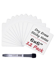 Etiquetas de Borrado en Seco K KYSHOP 6x6" 12-Pack Reutilizables