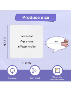 Etiquetas de Borrado en Seco K KYSHOP 6x6" 12-Pack Reutilizables 2