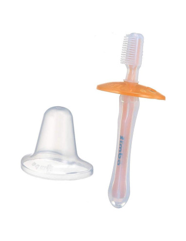 Cepillo de Dientes de Silicona Suave Simba para Bebés - Naranja