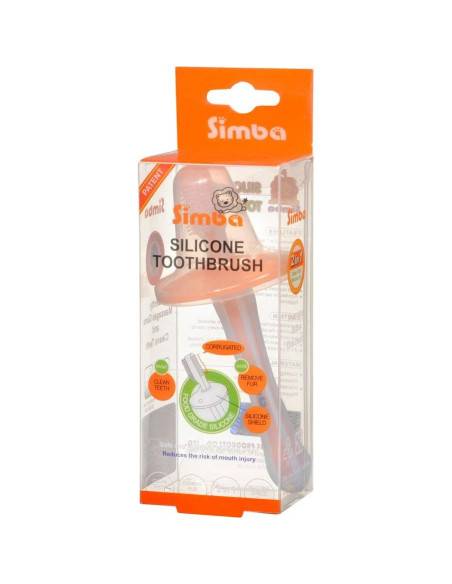 Cepillo de Dientes de Silicona Suave Simba para Bebés - Naranja