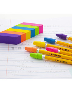 Borradores de Lápiz BAZIC 20 Unidades Color Neón Sin Látex 2